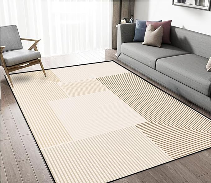 Abstract Washable Area Rug 4x6Ft Soft Non Slip Durable High Traffic Rug for Living Room, Bedroom & Home Office