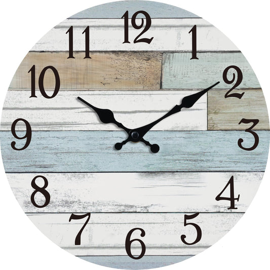 KECYET Wall Clock Battery Operated 18 Inch Large Silent Non Ticking Coastal Design Country Rustic Retro Decorative for Bathroom Kitchen Living Room Bedroom