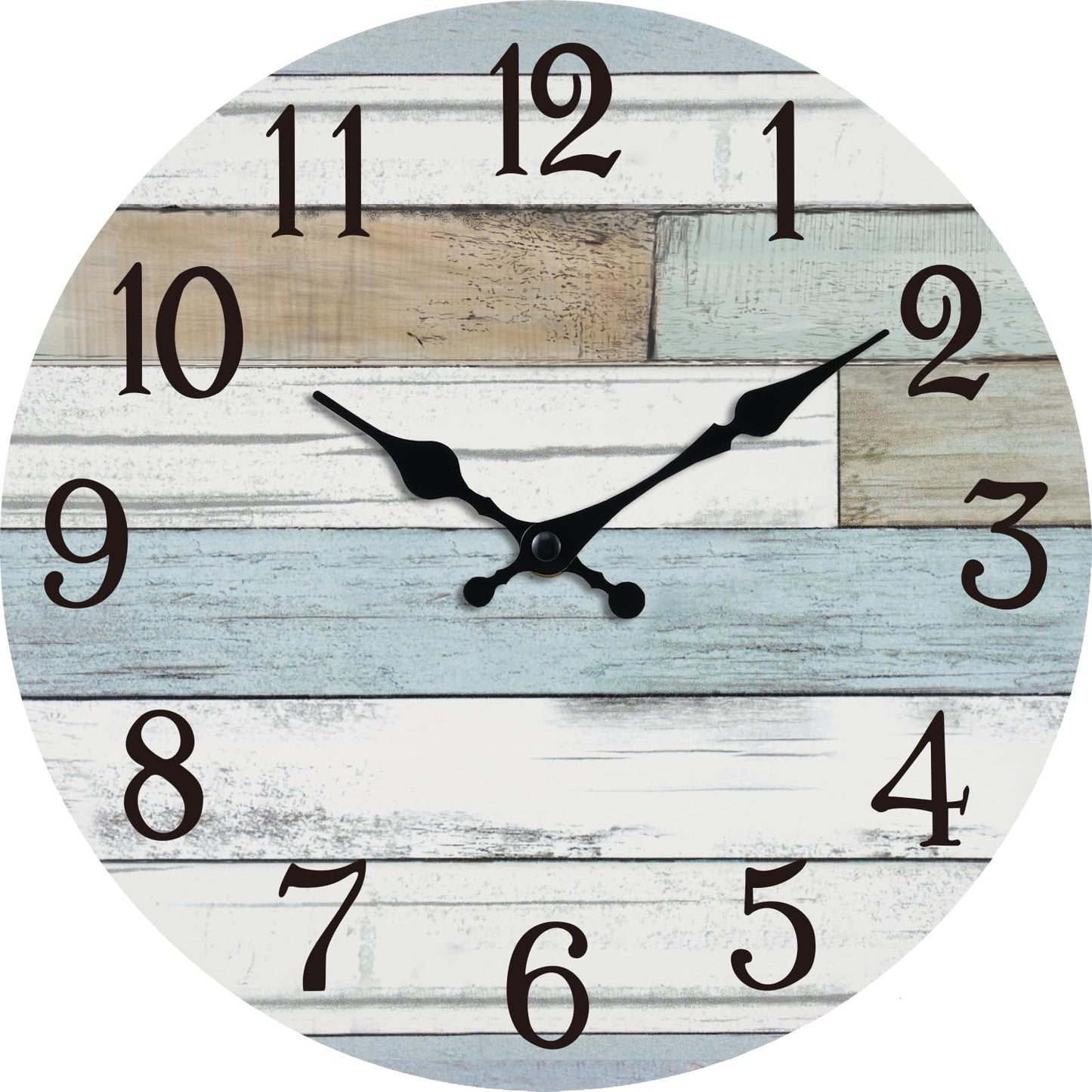 KECYET Wall Clock Battery Operated 12 Inch Silent Non Ticking Coastal Design Country Rustic Retro Decorative for Bathroom Kitchen Living Room Bedroom