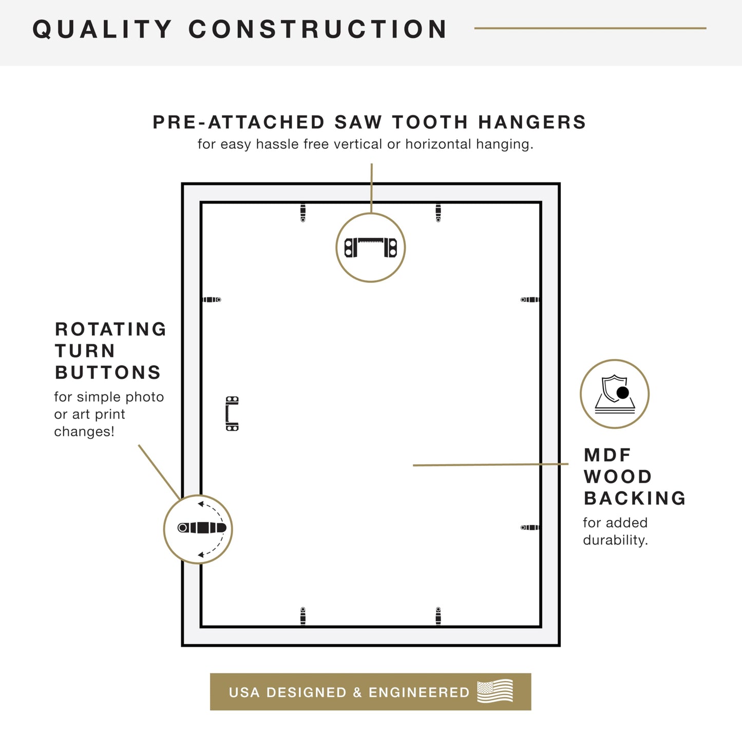 MCS Studio Gallery Classic 16x20 Poster Frame Natural Woodgrain Engineered Wood, Vertical & Horizontal Wall Hanging Large Picture Frame for Photos, Posters & Art Prints (1-Pack)