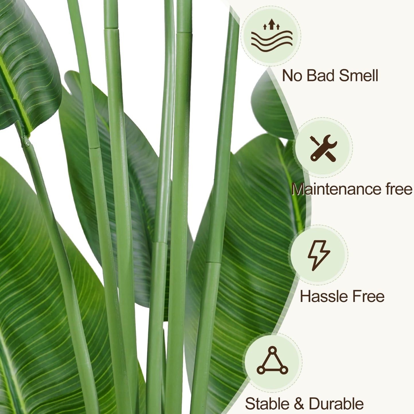 Keeplush Lifelike Bird of Paradise Artificial Plant,6.6ft Faux Banana Leaf Tree with 15 Trunks - Perfect Indoor Silk Floor Plant for Home Decor in Living Room, Office, and Bedroom