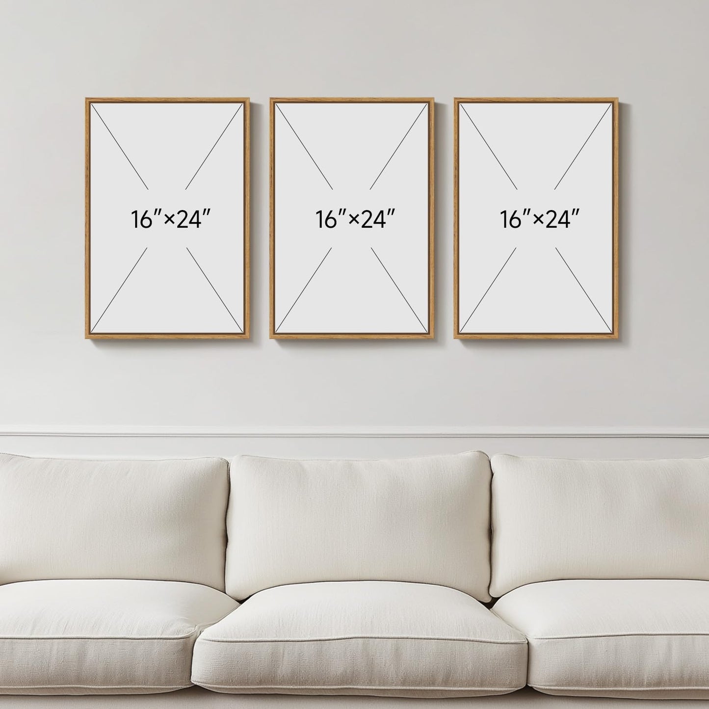 Framed Boho Black Girl Wall Art Set of 3, Large Modern African American Black Art Wall Decor Canvas Prints, Black Woman Portrait Fashion Neutral Artwork for Living Room, Bedroom or Office Wall Decor, 16x24 In