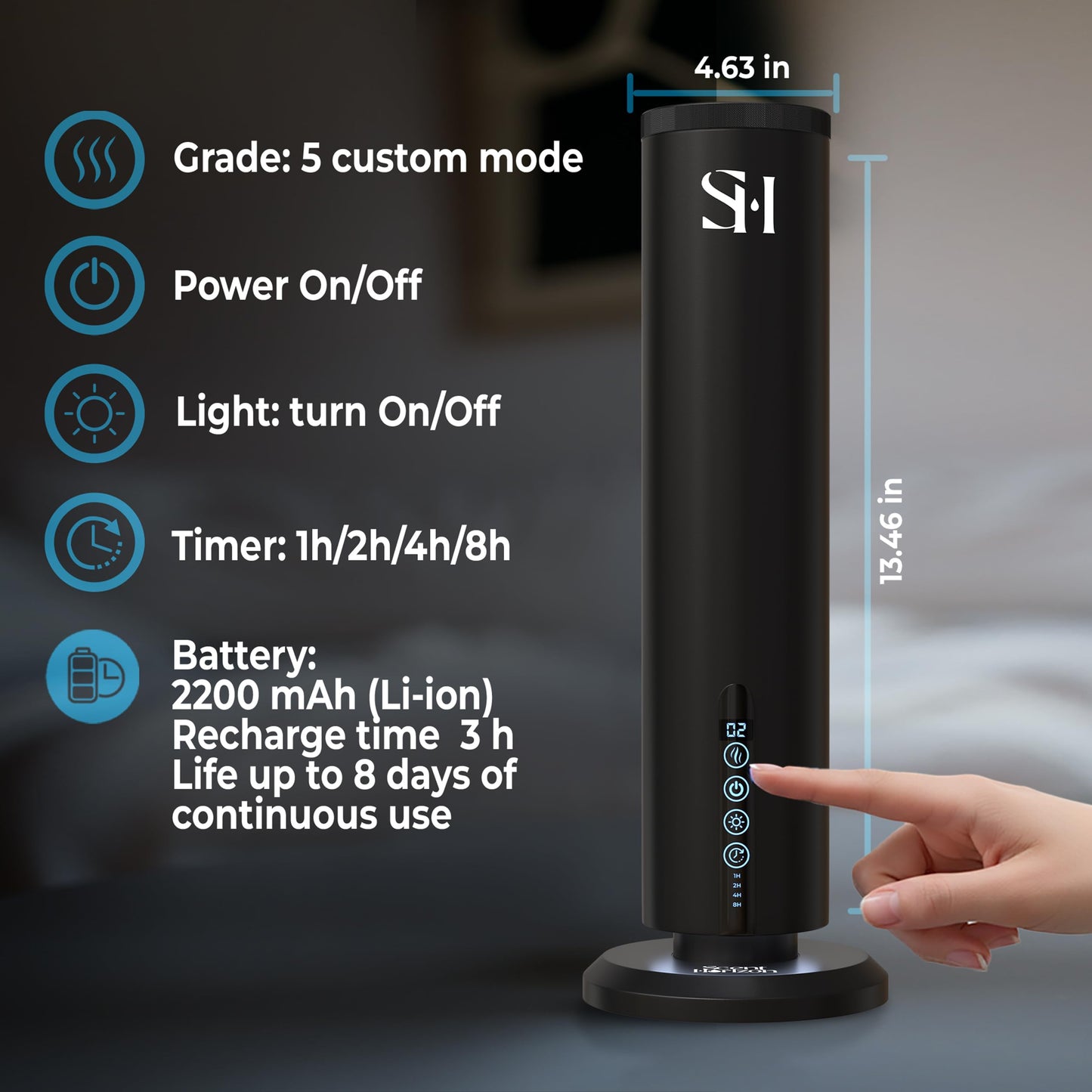 Hotel Waterless Scent Diffuser for Home Large Room - Tower Design 2026 with Rechargeable Battery, Oil Diffusers for Home, Hotel Aroma Oil Diffuser, Luxury ColdAir Home Diffuser set 3x15ml Diffuser Oil