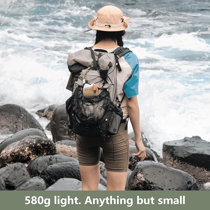 BISINNA Hiking Backpack 25+10L Lightweight Camping Backpack Daypack Ultralight 580g Backpacks for Travel Climbing Backpacking Outdoor for Adults