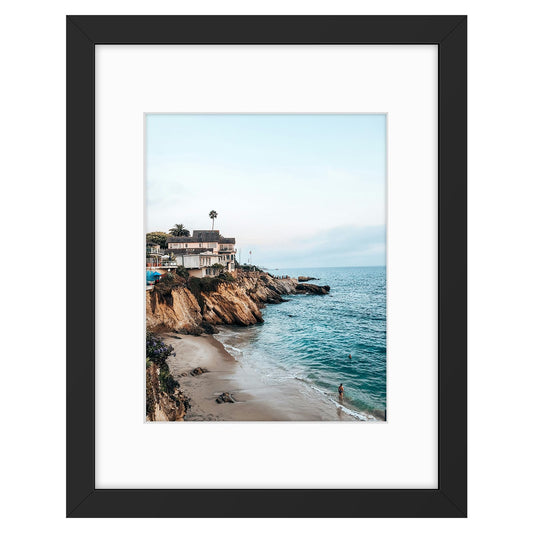 Frametory, 11x14 Frames Display 8x10 Picture with Mat or 11x14 Photo Without Mat, Shatter-Resistant Glass, Pre-Installed Wall Mounting Hardware - Black