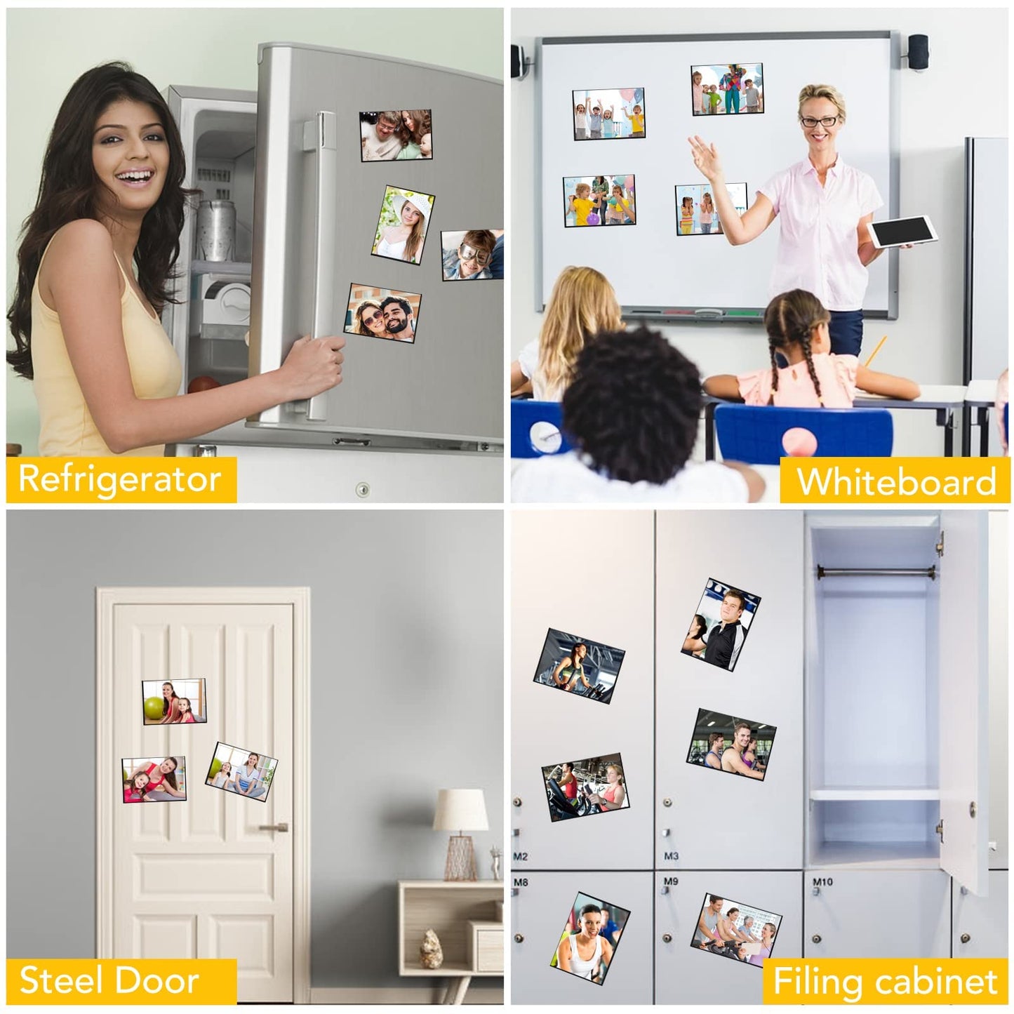 YixangDD 50 Pack Magnetic Picture Frame, 4 x 6 Inches Fridge Magnetic Photo Frames, Magnetic Photo Frames for Refrigerator, Home, School, Office (Black)