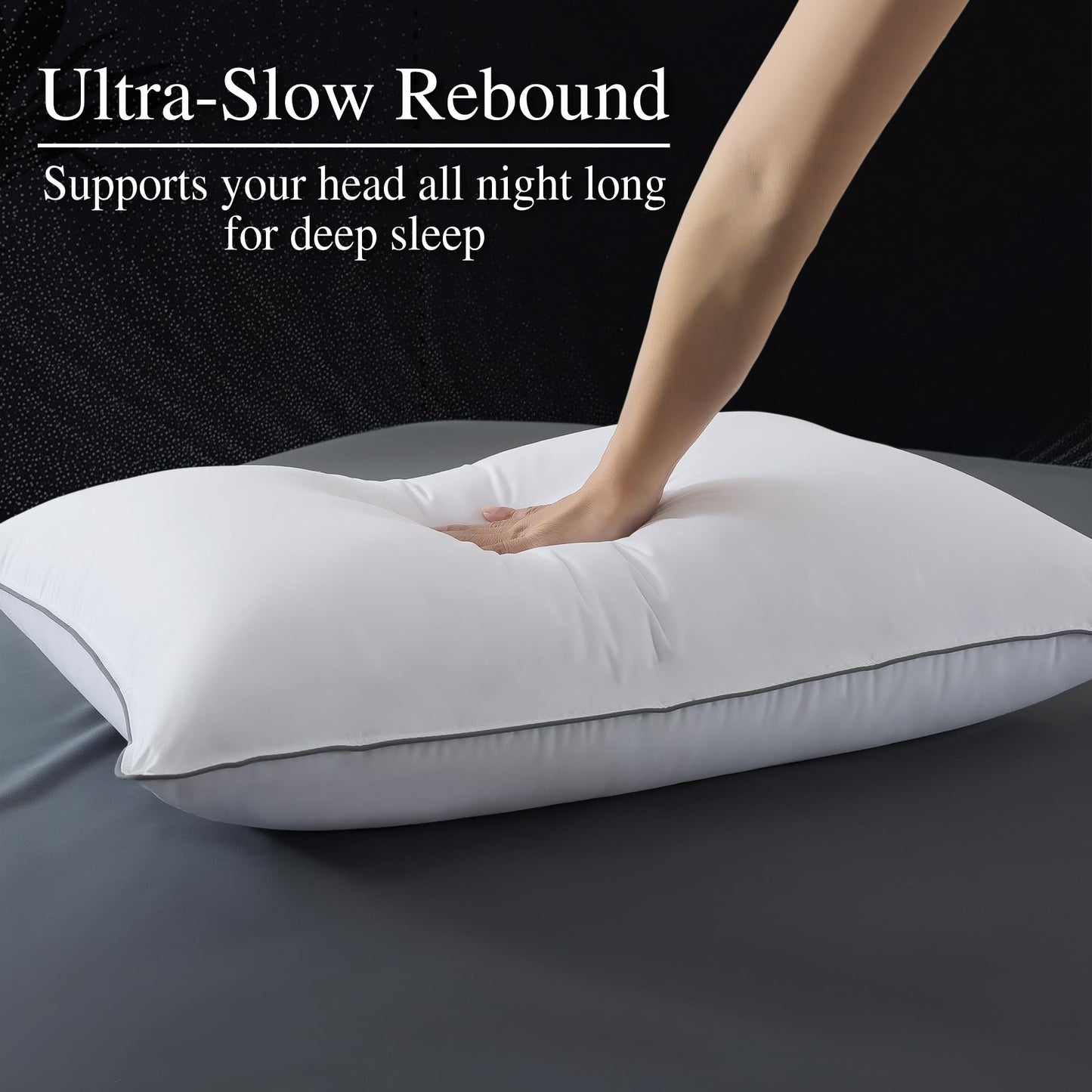 WhatsBedding Goose Down Pillows King Size Set of 2, Luxury Hotel Bed Pillows for Deep Sleep, Fluffy Soft Feather Down Pillow for Back, Stomach or Side Sleepers, 20" x 36"