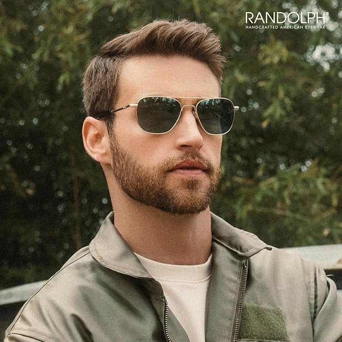 Randolph Eyewear Aviator Sunglasses for Men & Women – Non-Polarized & Polarized Lenses, 23k Gold UV Protection Sunglasses