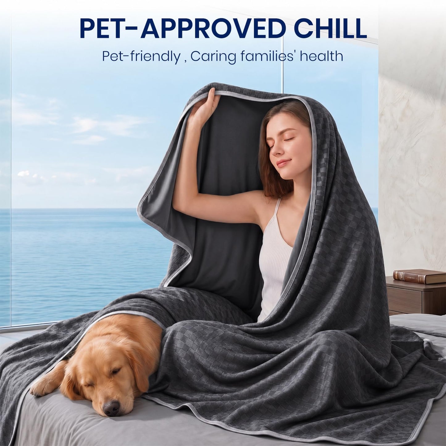 Topcee Cooling Blanket Queen Size- 90"x90" Summer Cooling Blanket for Hot Sleepers Arc-Chill Q-Max >0.45 Cool Fiber, Keeps Cool for Night Sweats, Soft Lightweight Sofa Blankets for Kid Adults