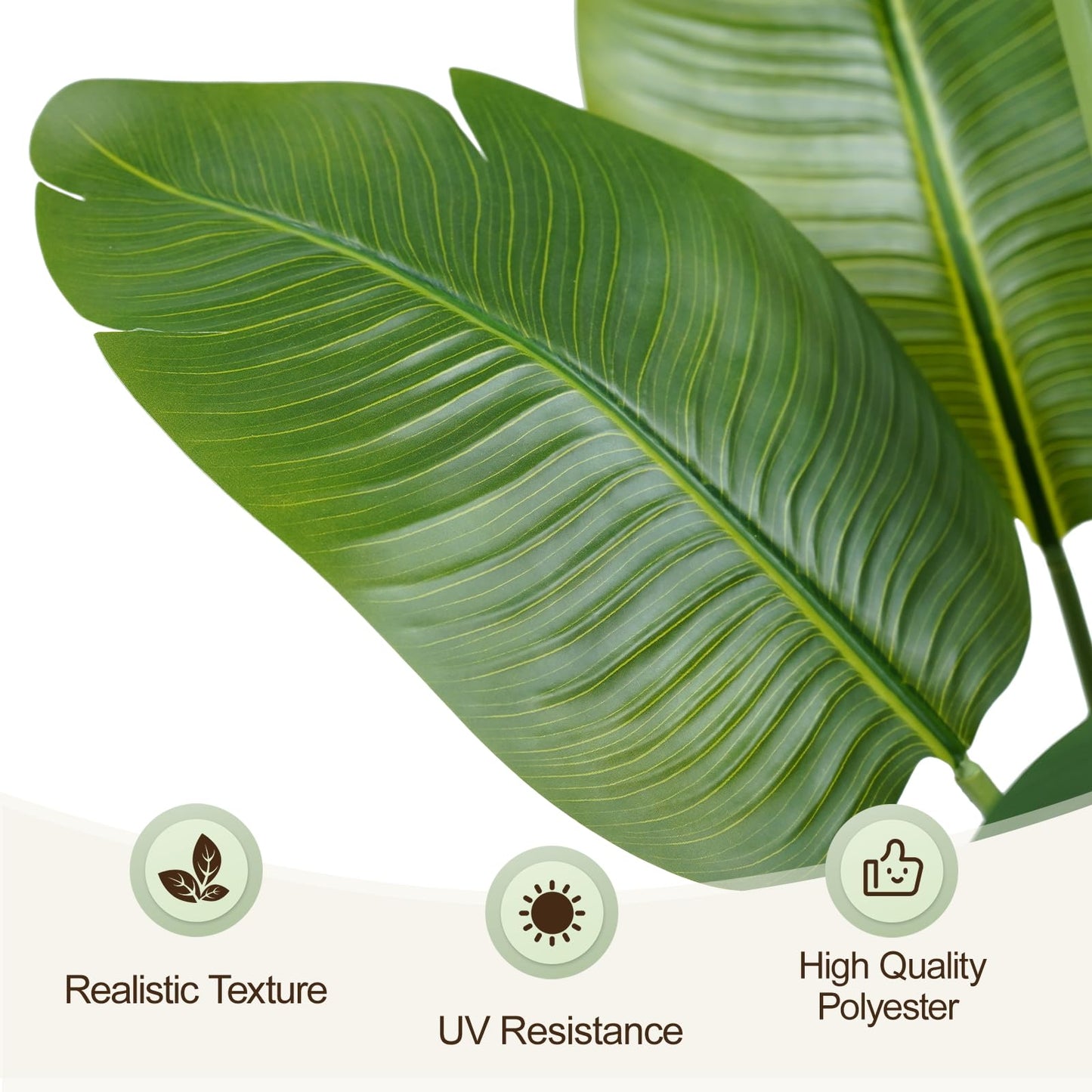Keeplush Lifelike Bird of Paradise Artificial Plant,6.6ft Faux Banana Leaf Tree with 15 Trunks - Perfect Indoor Silk Floor Plant for Home Decor in Living Room, Office, and Bedroom