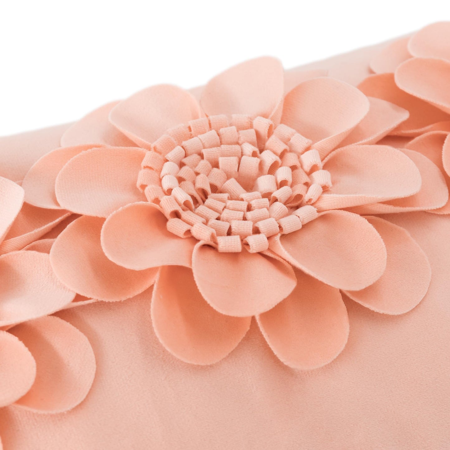 JWH 3D Flower Throw Pillow Cover Decorative Sunflower Accent Pillow Case Velvet Cushion Lumbar Pillowcase for Home Bed Sofa Couch Chair 12x20 Inches Peach Pink
