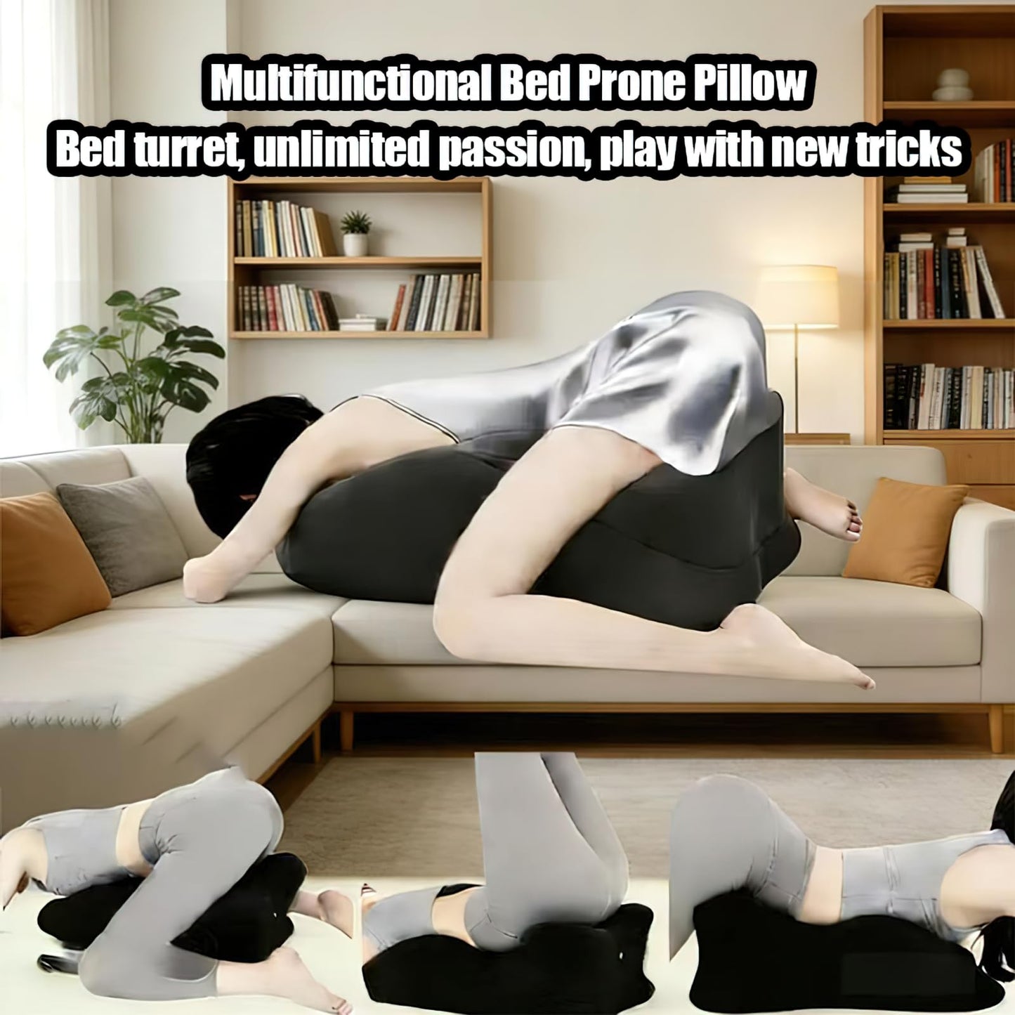 YeeSimCrane Multi Functional Pillow, Ergonomic Body Support Pillow, Using Breathable Memory Foam, Fully Supports All Postures (Black)