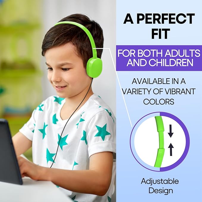 50 Pack Kids Headphones Bulk for Classroom School K-12, Wholesale Wired Student Headaets Adjustable 3.5mm Jack for Chromebook Laptop PC (HY104,50 Mixed)