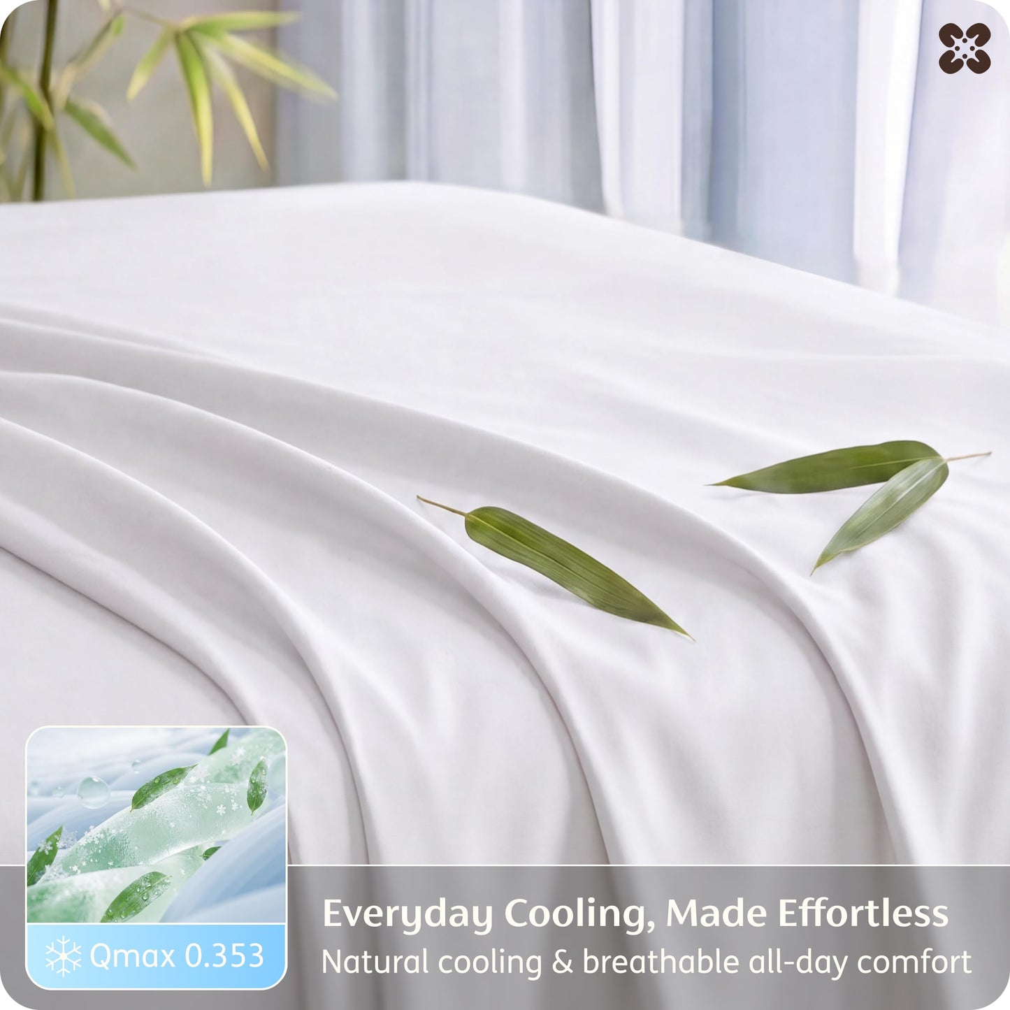 Bedsure King Size Sheet Set, Cooling Sheets, Rayon Derived from Bamboo, Deep Pocket Up to 16", PureWoven, Breathable & Soft, Bed Sheets, Hotel Luxury Silky Bedding for Hot Sleepers, White