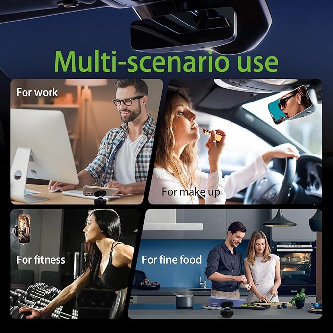 for Suction Phone Mount, 360° Electric Vacuum Magnetic Phone Holder,Only on Car/Gym/Mirror/Smooth Surface/Vlogging Travel,Content Creator Phone Holder Compatible with All Smartphones(Black)