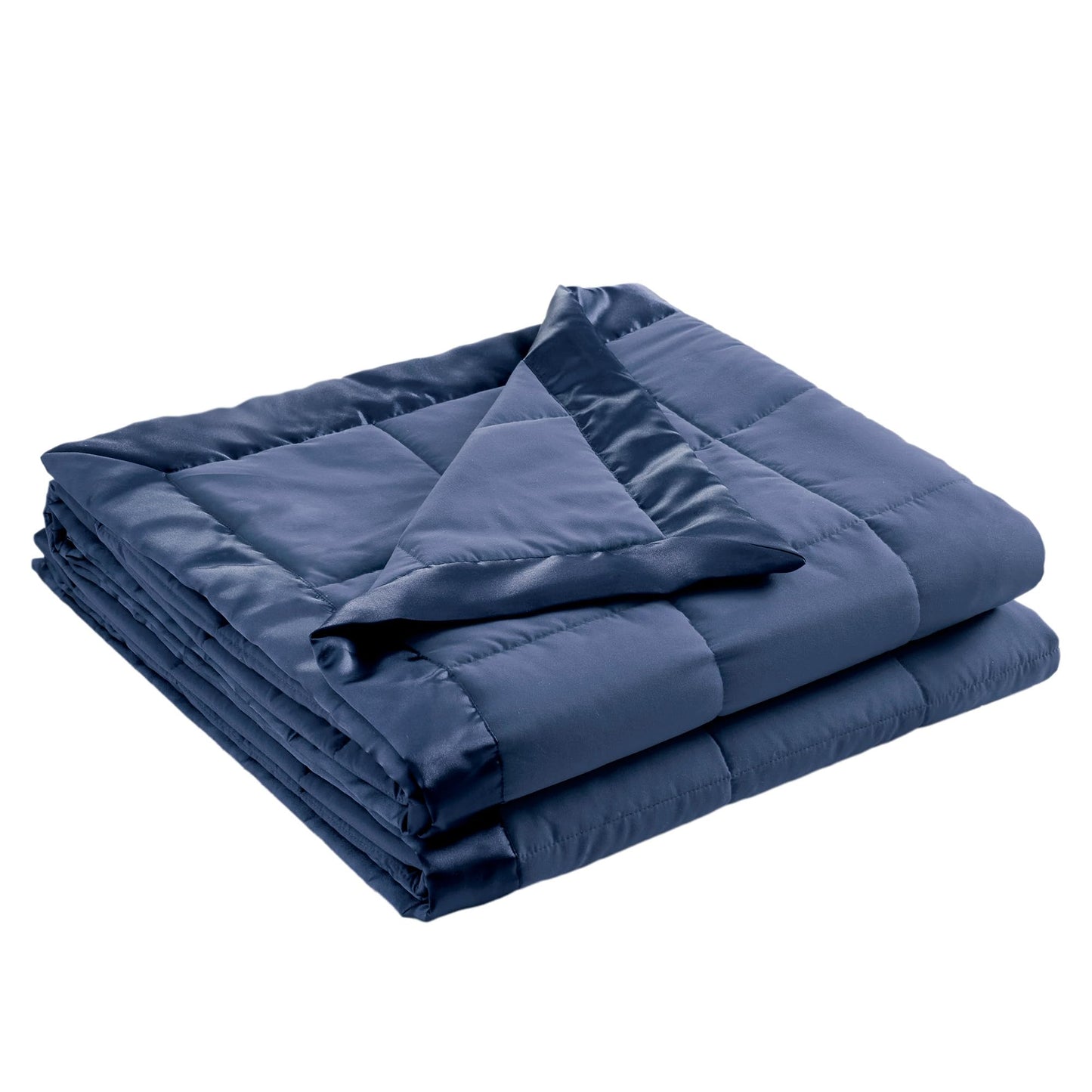 Madison Park Windom Down Alternative Blanket, Premium 3M Scotchgard Moisture Wicking Treatment, Lightweight and Soft Bed Cover For All Season, Satin Trim, Navy Twin