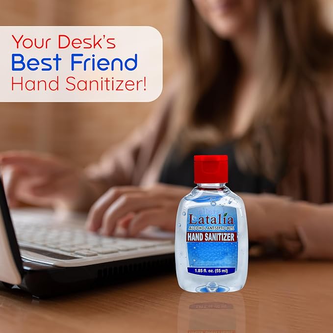 Latalia Mini Hand Sanitizer Travel Size Pack of 192 | 1.85 fl oz with 80% Alcohol Small Hand Sanitizer Bulk For Non-Sticky, Unscented, Gentle & Fresh Hands Anytime