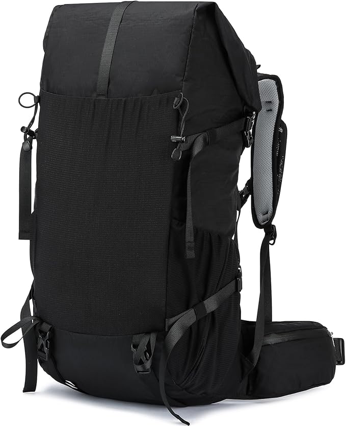 Hiking Backpack,30L +10L Extra Large Capacity Hiking Bag,Internal Frame Camping Backpack,Upgraded X-PAC Lightweight Sport Daypack Travel Backpacks Fit For Mountain Climbing Camping (Black)