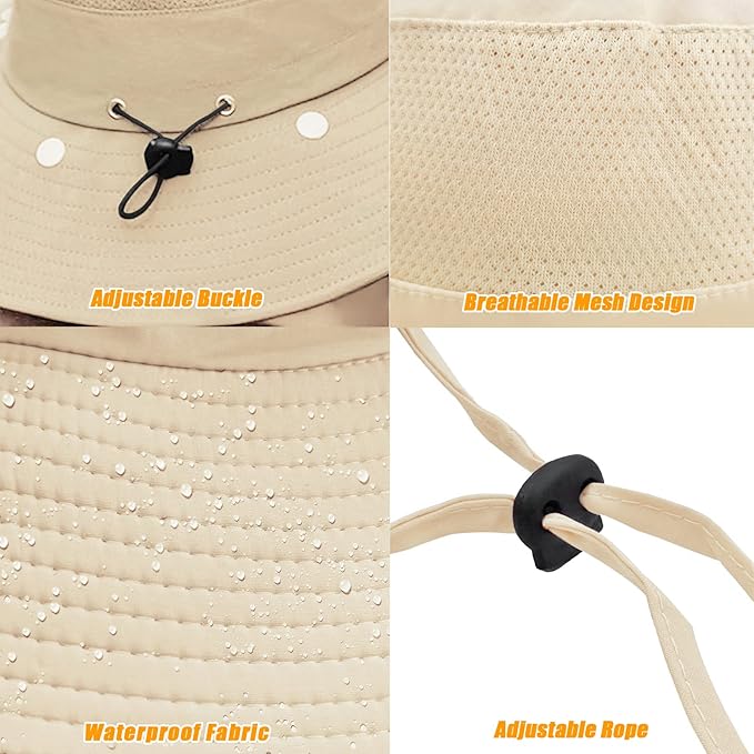 Fishing Hat for Men & Women, Outdoor UV Sun Protection Wide Brim Hat with Face Cover & Neck Flap