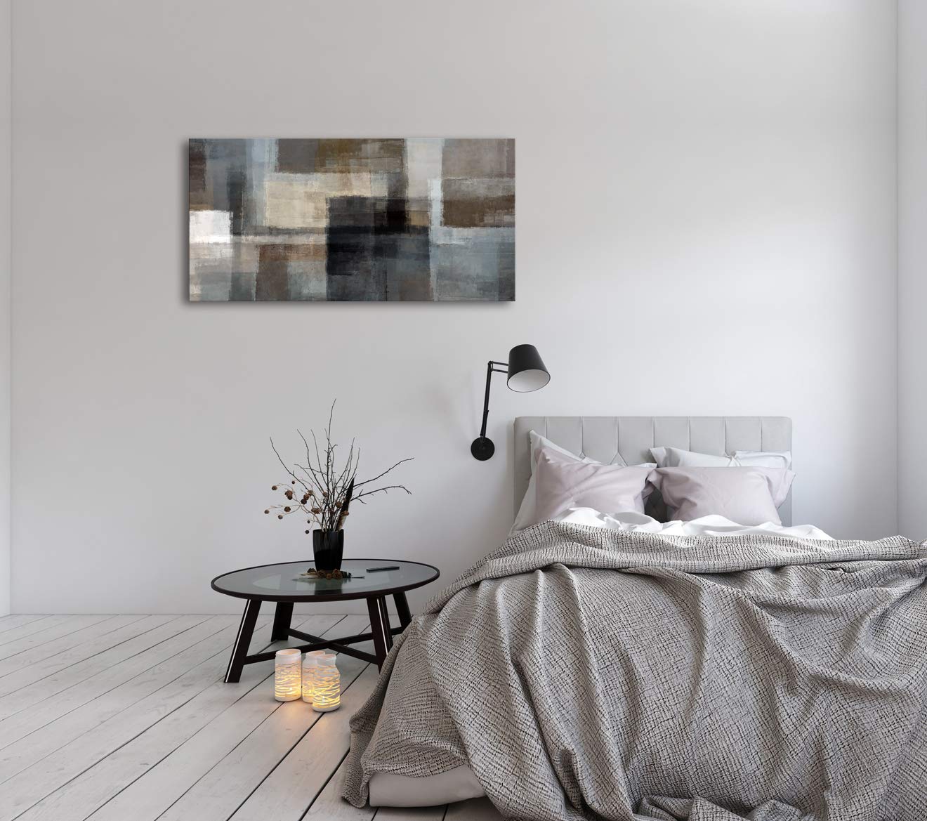 Cao Gen Decor Art A62450 Canvas Prints Abstract Wall Art Print Paintings Grey and Brown Home Decor Framed Ready to hang for Living Room Bedroom and Office Home Kitchen Artwork