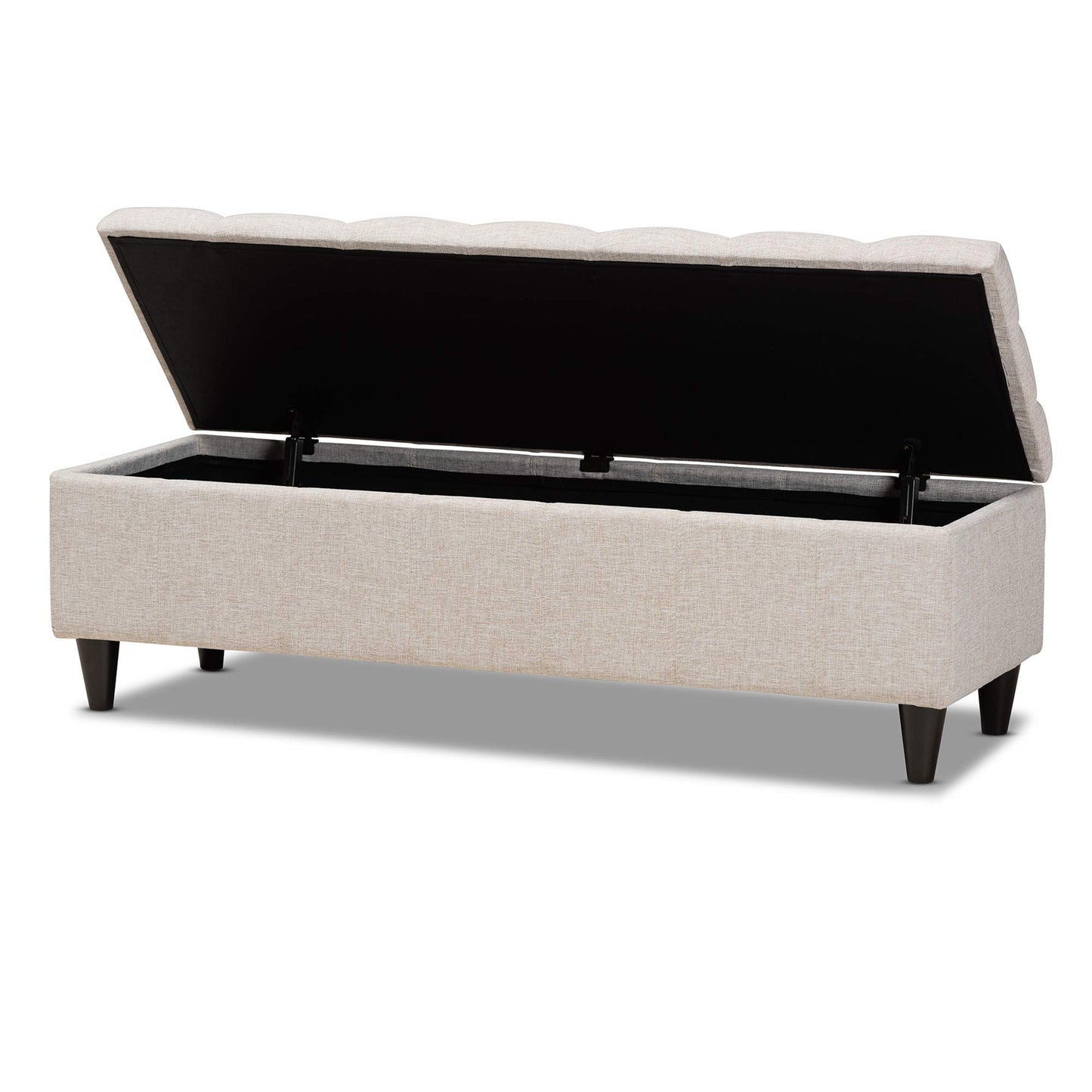 Baxton Studio Ottomans, Beige/Dark Brown
