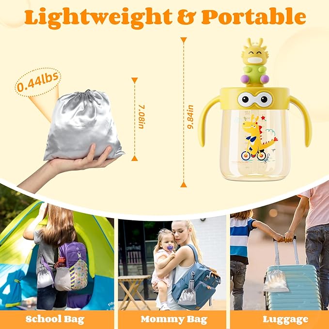 Inflatable Travel Neck Pillow for Kids, Fast Inflation, Portable and Foldable Kids Travel Pillow, Comfortable Travel Pillow for Airplane, Car, Train–Fits Ages 6+ & Under 165 lbs