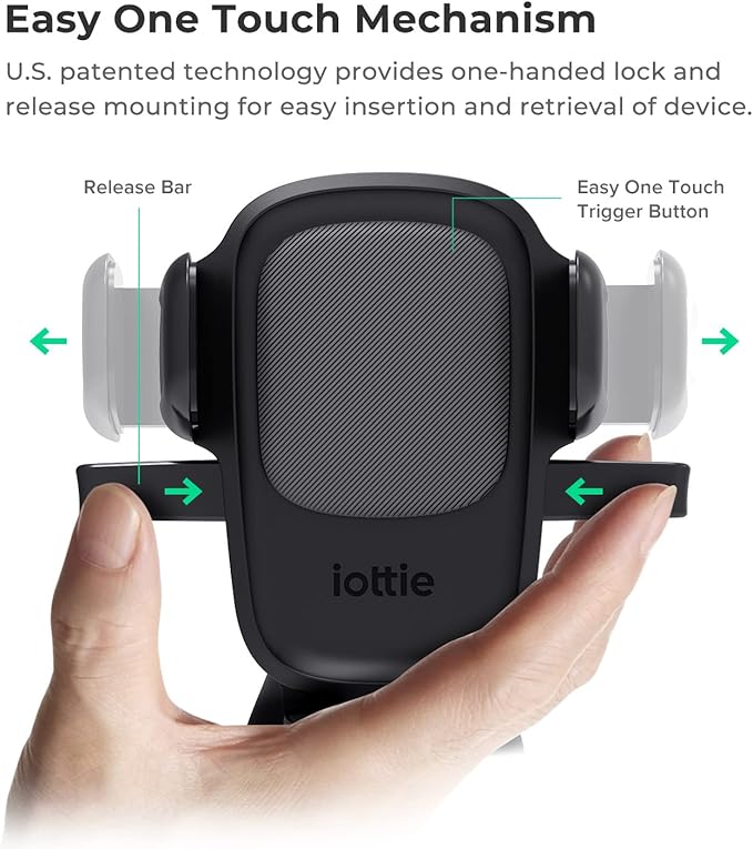 iOttie Easy One Touch Signature Dashboard & Windshield Universal Car Mount Phone Holder Desk Stand with Suction Cup Base and Telescopic Arm for iPhone, Samsung, Google, More Smartphones