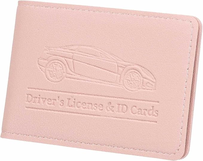 HARFINGTON Car Registration and Insurance Holder PU Leather Vehicle Glove Box Organizer Storage Accessories Car ID Holder with 8 Pockets for License ID Card Bank Card Documents, Pink