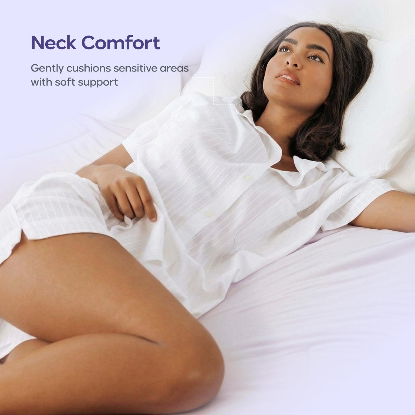 Mellow CloudAlign Memory Foam Pillow for Neck & Shoulder Support, Dual Height Ergonomic Cervical Pillow for Side Back & Stomach Sleepers, Contoured Orthopedic Bed Pillow with Washable Cover, Standard
