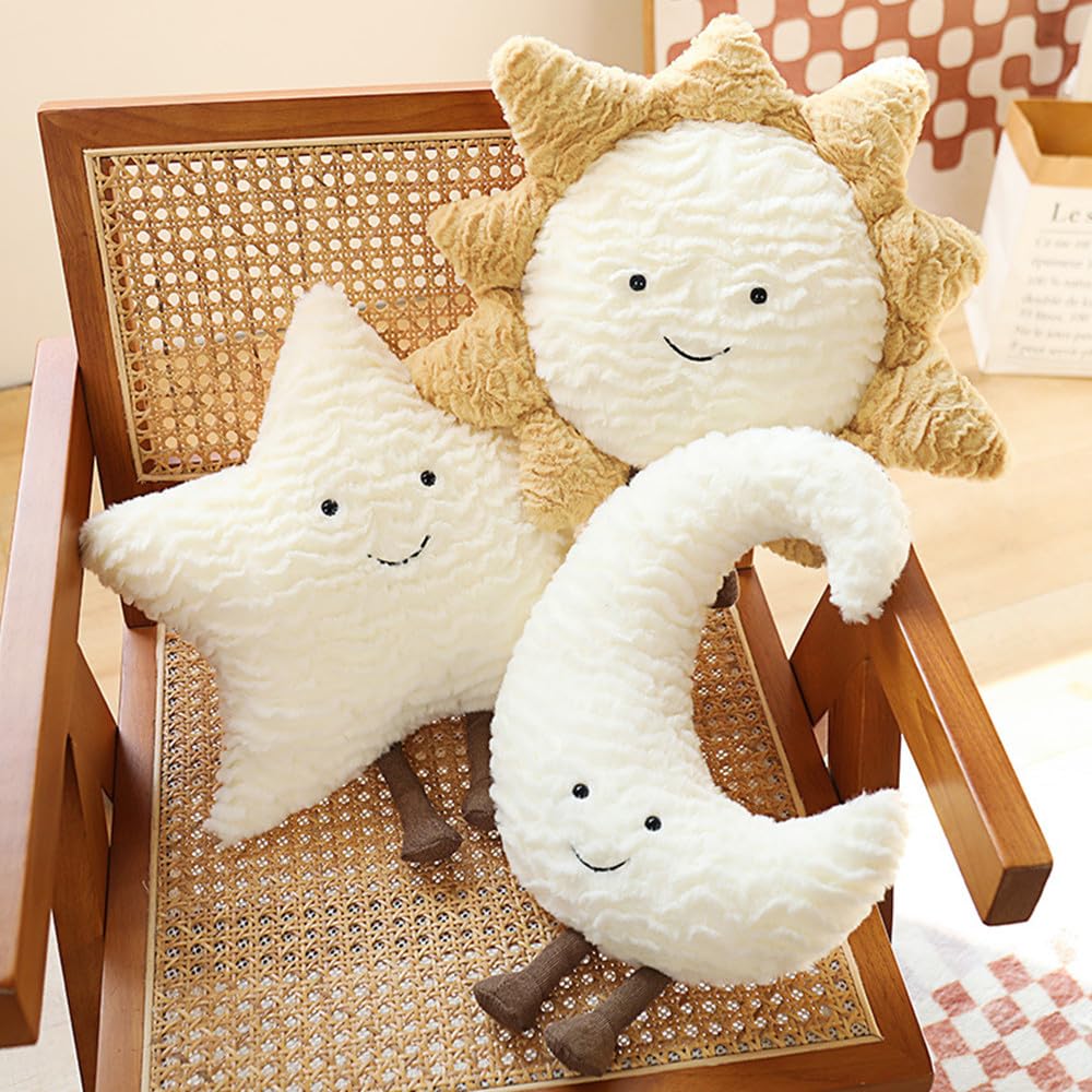 NatureMan Sun Plush Pillow |Home Decor Soft Cushion |15inch Creative Sun and Star Moon Shape Plush Toys|for Children's Room Decoration or Birthday Gifts for Children and Girls (Star)