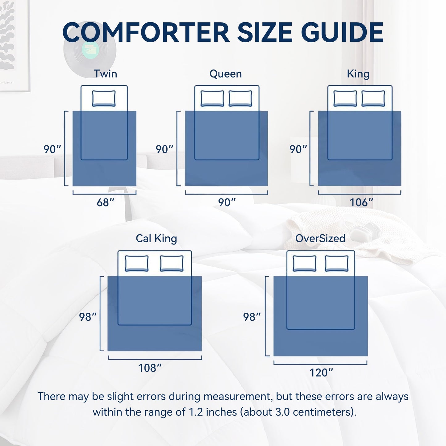 ABOUTABED Twin Comforter Duvet Insert White, All Season Down Alternative Comforter, Ultra Soft Quilted Bedding Comforter with 8 Corner Tabs, Machine Washable