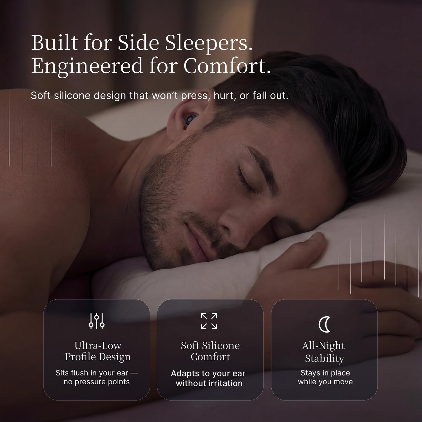 Nox Sleep Earplugs for Side Sleepers – Reusable Soft Silicone Ear Plugs for Sleeping – Comfortable Noise Reducing Earplugs for Snoring, Travel & Deep Sleep – 28dB Reusable Ear Plugs