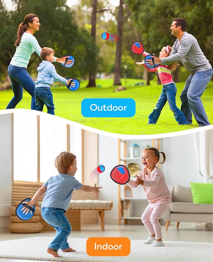 JoyCat Toss and Catch Ball Game Set,Kids Toddler Baseball Glove,Beach Yard Games,Sports&Outdoor Kids Toys,Birthday for 3 4 5 6 7 8 9 10+Year Old Boys Girls