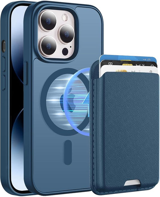 Ntwinro Magnetic for iPhone 13 Pro Max Case (Compatible with MagSafe) with Detachable Wallet & Card Holder for 3 Cards [RFID Blocking] Military Grade Protective Slim Phone Cover, Deep Blue