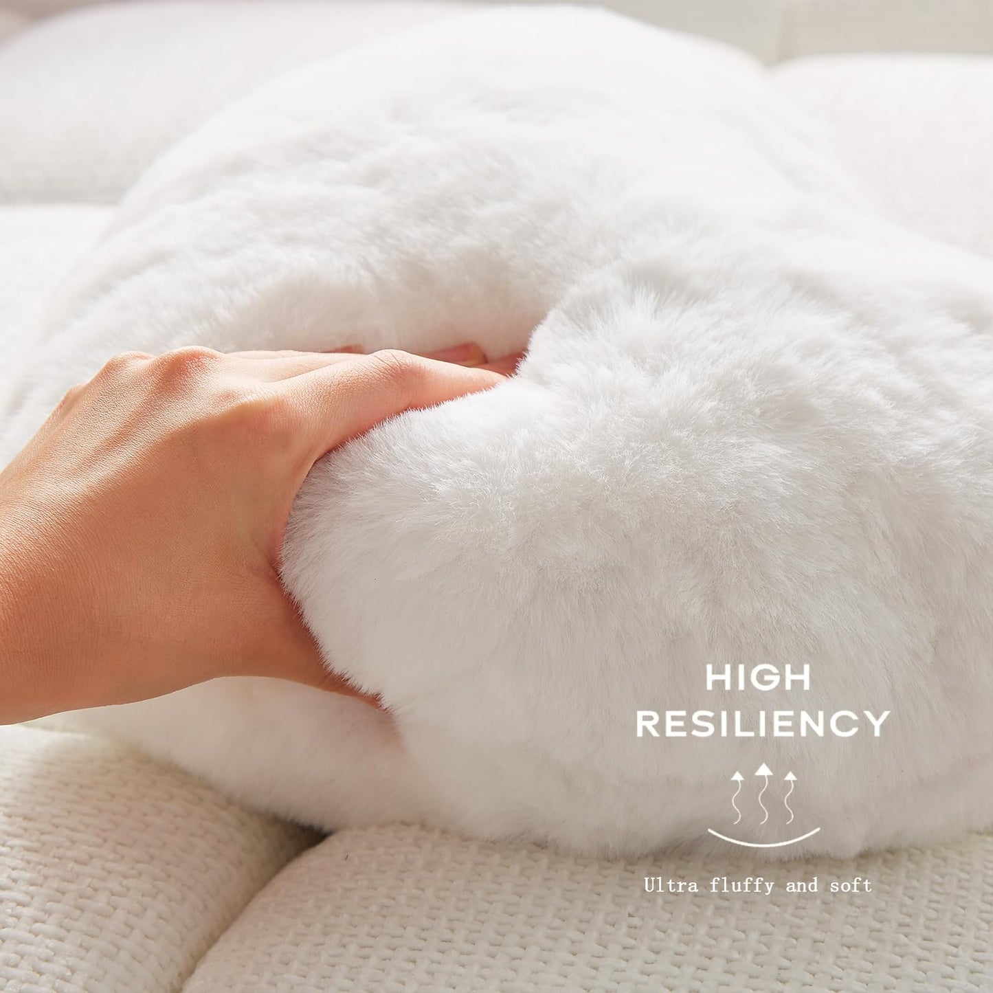 YRXRUS Heart Pillows, Love Heart Shaped Pillow, White Cute Heart Pillow for Gifts, Shaped Throw Pillows for Her, Kids, Women, Girls Home Decoration, Faux Rabbit Fur 10X11 Inch