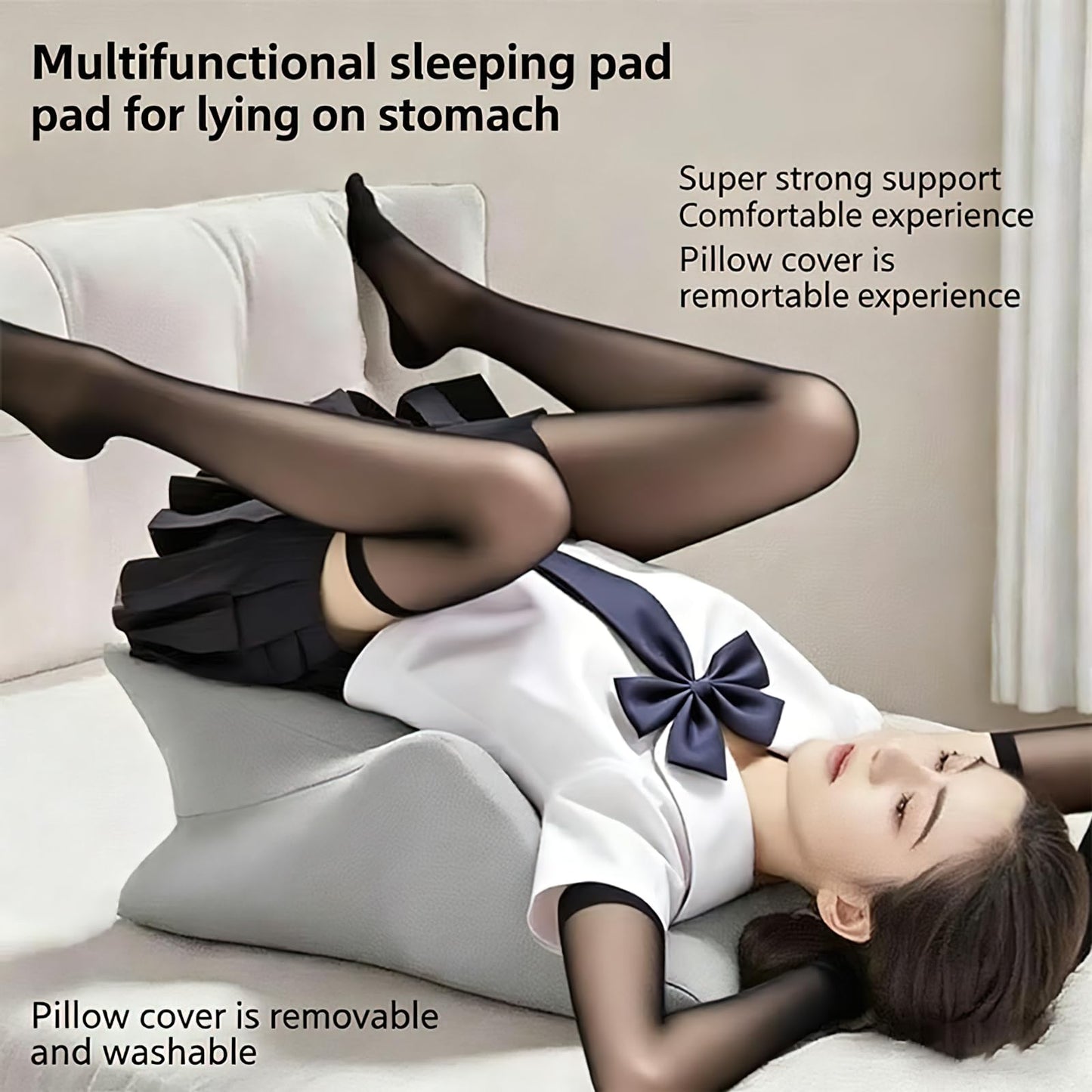 YeeSimCrane Multi Functional Pillow, Ergonomic Body Support Pillow, Using Breathable Memory Foam, Fully Supports All Postures (Black)