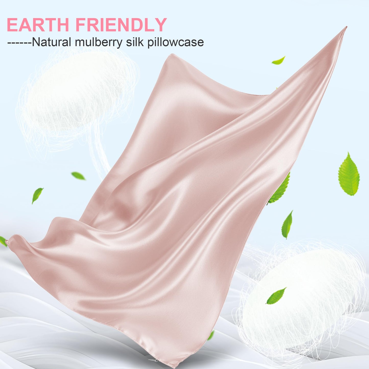 Silk Body Pillow Cover with Zipper, Mulberry Silk Pillow Cases Body Size, Ultra Smooth and Soft Breathable Cooling Silk Satin Body Pillowcase for Hair and Skin, Coral Pink (20x54 Inches, 1 Pack)