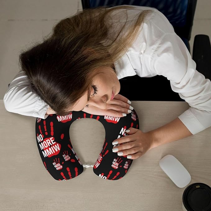 Travel Pillow for Boys and Girls, Comfortable Neck Chin Head Support Cushion No More Mmiw Red Black, Comfortable for Airplanes Car Sleeping Rest