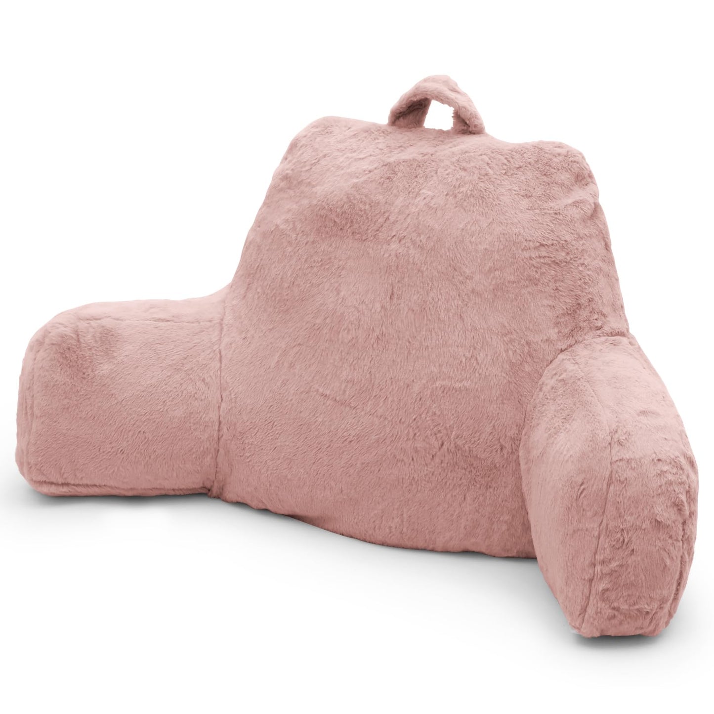 xffzroom Reading Pillow, Back Support Pillow for Bed Sitting Up, Standard Bed Rest Pillow with Arms for Adults,Back Support Pillow for Couch and Chair, Bed Reading Pillow, Pink