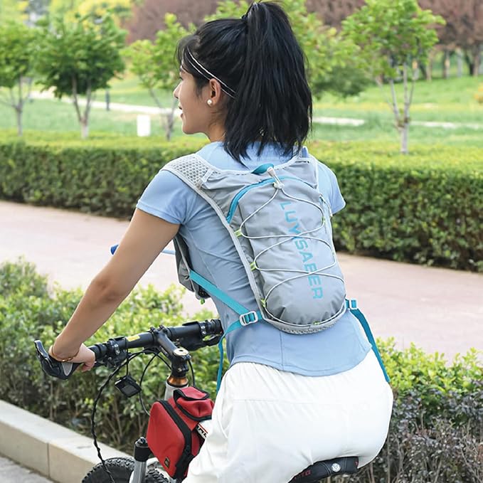 YAPJEB Hiking Hydration Vest Backpack 5L Lightweight with 2L Water Pack Bladder Daypack for Men Women Cycling, Running, Hiking and Biking (02 Black Only Vest 5L)