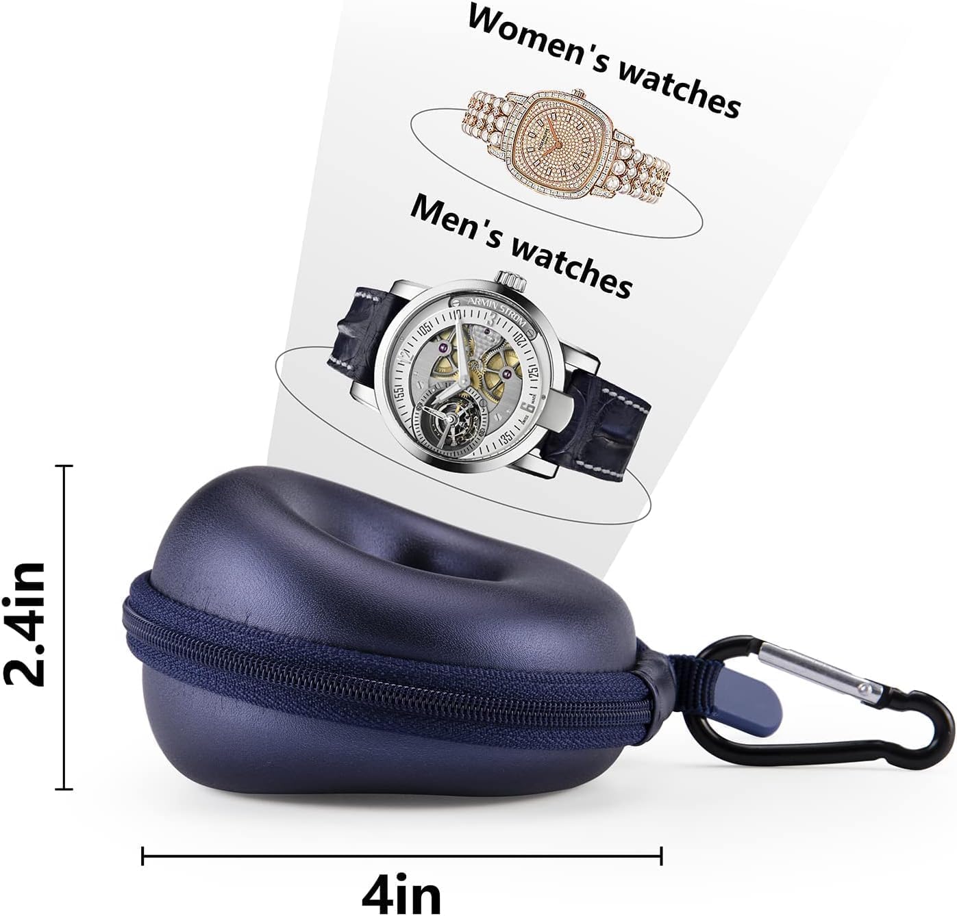 HELMDY Travel Watch Case Single Box for Men,Portable Watch Organizer Holder