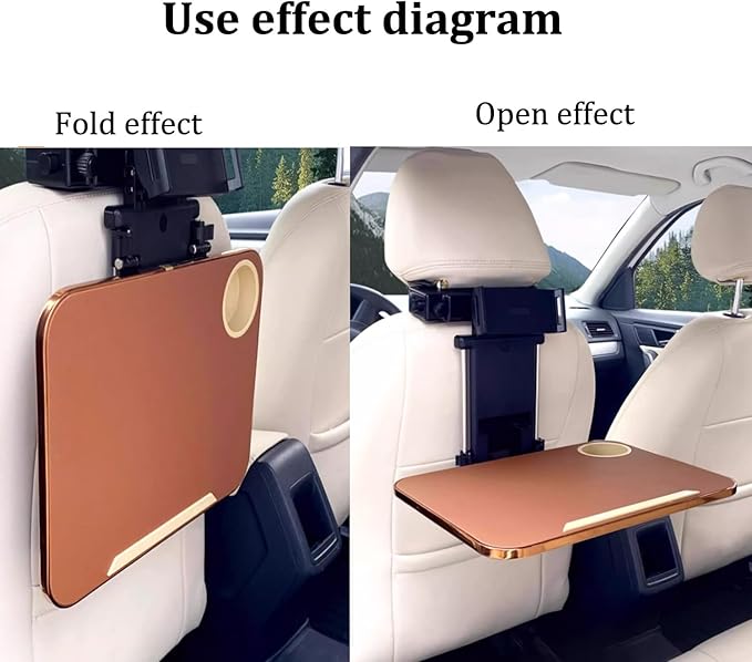 Small Car Travel Table Food Tray Multi Functional Car Backseat Tray Table,folding Car Desk for Laptop Passenger Seat Desk Car Laptop Holder for Working, Writing, Eating.(Wine red)