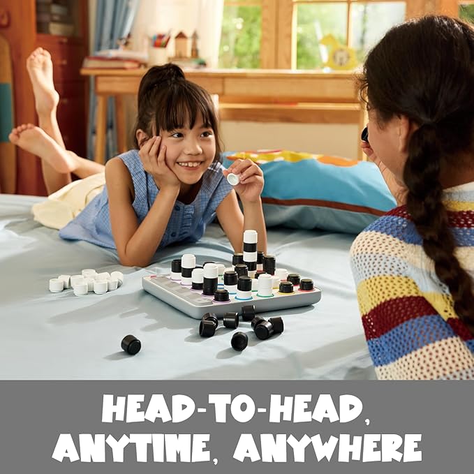 GiiKER Smart Four, 3D AI-Powered 4 in a Row Game, Strategy Board Games with Integrated Referee for 1-2 Players, Travel Games for Ages 6-12 and up, Birthday Gift for Kids Family Game Night