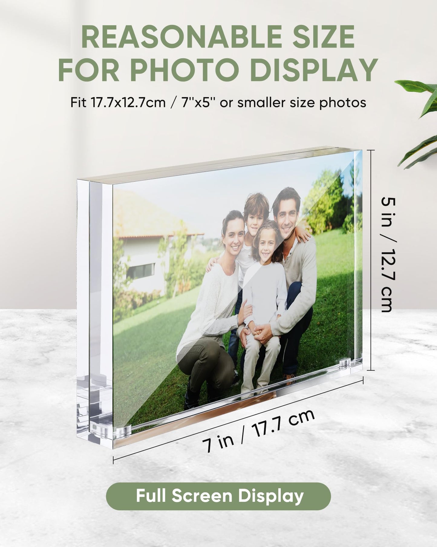 Z-STRALINK 5x7 Acrylic Picture Frames 3 Pack, Clear Magnetic Picture Frames 5x7, Double Sided Photo Frameless Free Standing Tabletop Display for Home & Office Decor