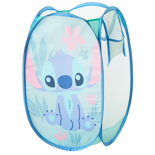 Disney Stitch Pop Up Hamper – Collapsible Laundry Basket with Durable Carry Handles – 21'' x 13.5'' – Lightweight Storage Bin for Kids, Nursery, Bedroom & Toys
