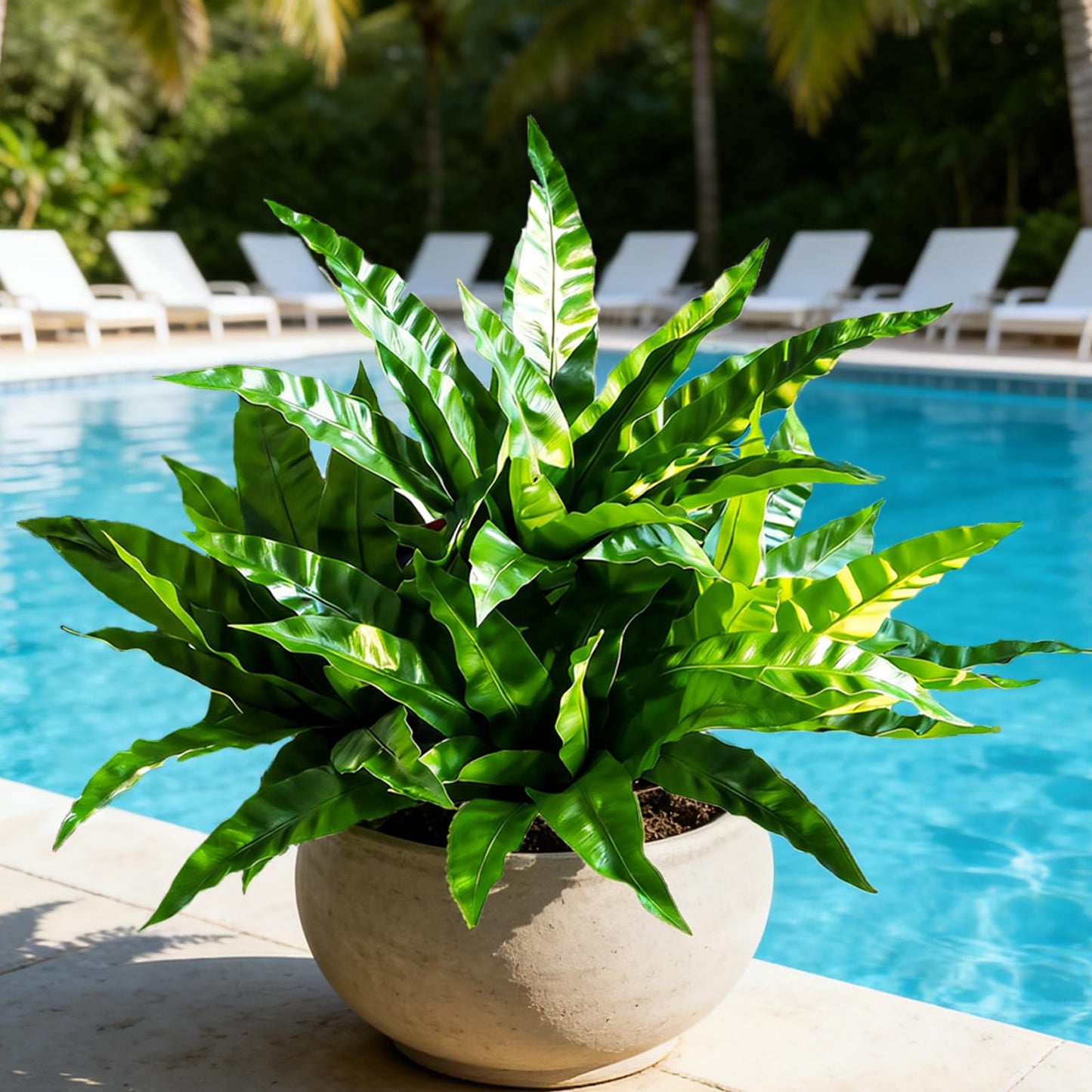 Cherica Fake Ferns,Faux Outdoor Plants UV Resistant,3D Real Touch Fake Plants Total 60 Blades,Weatherproof Artificial Plants Outdoor Indoor for Garden Porch Home Office Living Room Decor