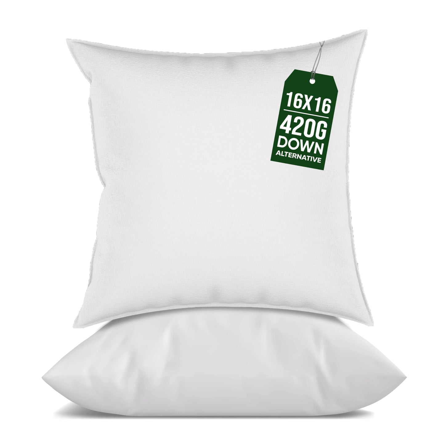 16x16 Pillow Inserts Set of 2, Firm and Fluffy Down Alternative Throw Pillows for Couch, Pillow Stuffing for Couch Sham Filler, Pillow Forms 16x16