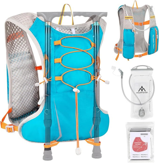 DMHDV Running Vest for Women&Men,Hydration Backpack 5L Water Backpack with 2L Water Bladder,Ultra-Lightweight Hydration Vest Adjustable Breathable Mesh Gear for Hiking,Trail,Running,Cycling,Marathon