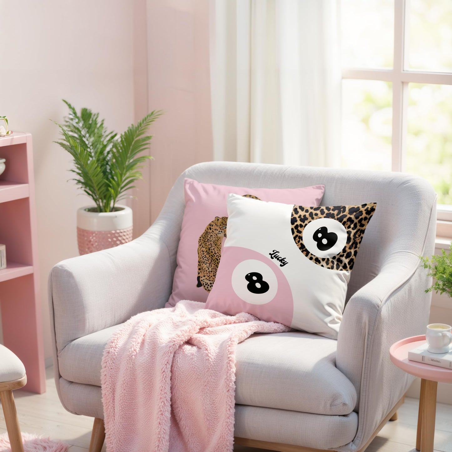 GTYNU Trendy Funky Pink Cheetah Coquette Bow Lip Pillow Covers 18x18 Set of 2,Leopard Print Decor Throw Pillow Covers,Cheetah Leopard Lover Gifts for Women,Leopard Print Room Decor