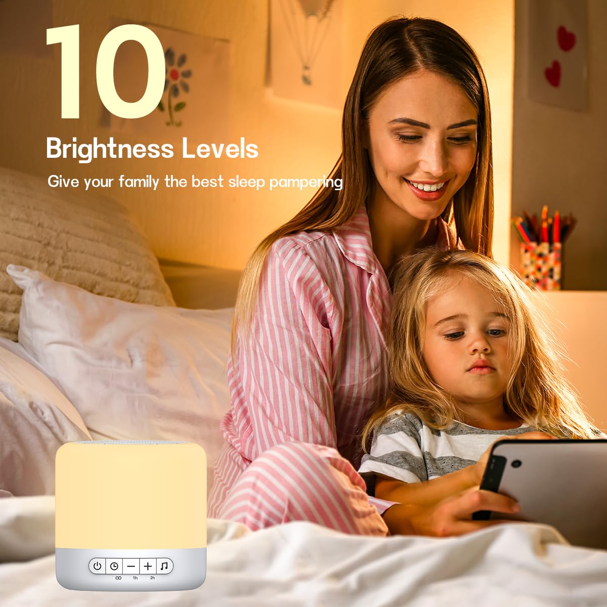 Easysleep Optical Lamps Sound Machine Baby White Noise Machine for Sleeping with 30 Soothing Sounds 12 Night Light,Timers, App Remote Control,Night Light Sleep Machine for Nursery Kid